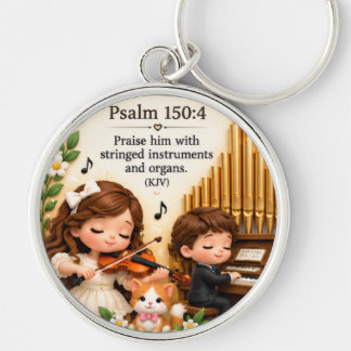 Psalm 150:4 Christliche Violin- und Orgelmusik Sch Schlüsselanhänger