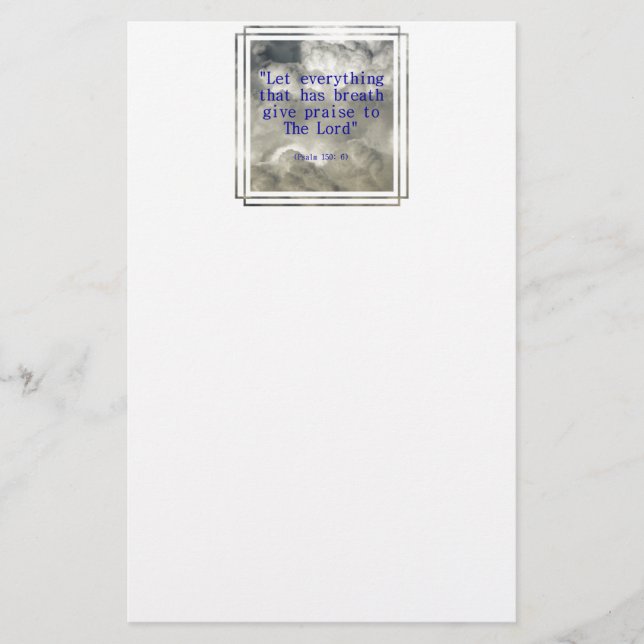 Psalm 150: 6 briefpapier (Vorderseite)