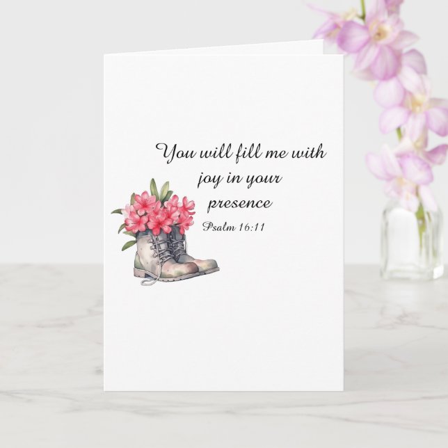 Psalm 16:11 Folded Card Karte (Orchidee)