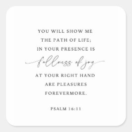 Psalm 16:11 Fülle der Freude Quadratischer Aufkleber