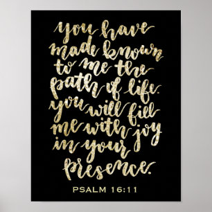 Psalm 16:11 Glitzer, handschriftlich Poster