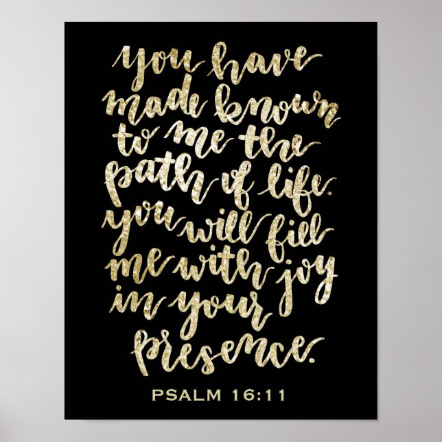 Psalm 16:11 Glitzer, handschriftlich Poster (Vorne)