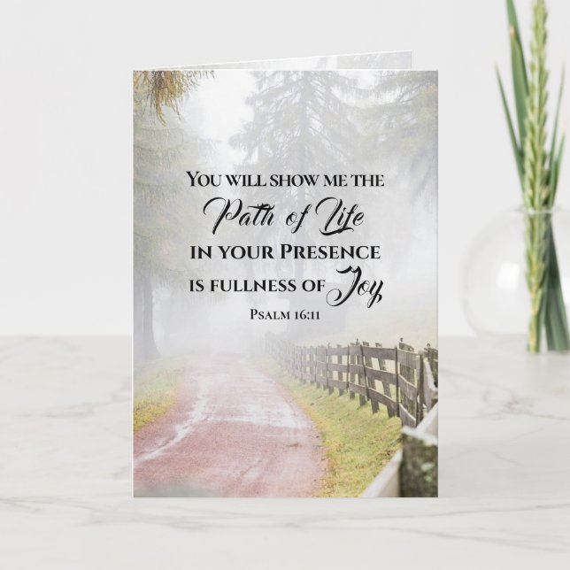 Psalm 16:11 Sie zeigen mir den Weg des Lebens Karte (Vorderseite)