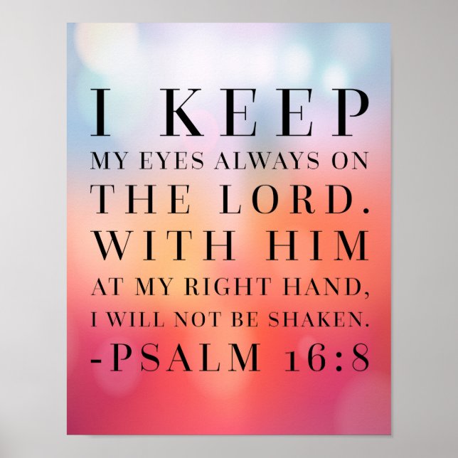 Psalm 16:8 Bibelangebot Poster (Vorne)
