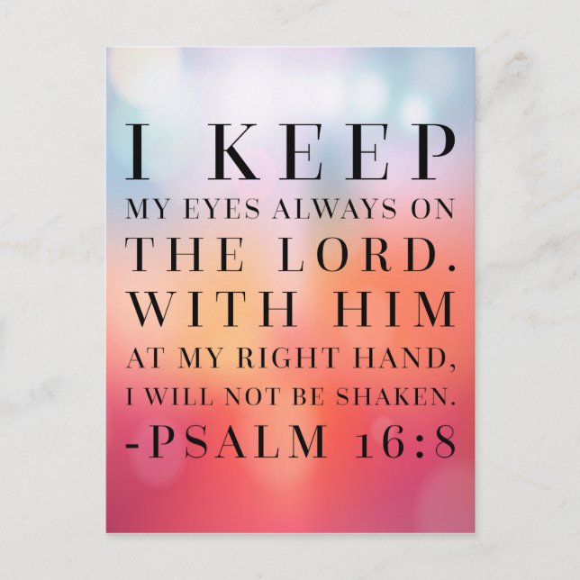 Psalm 16:8 Bibelangebot Postkarte (Vorderseite)