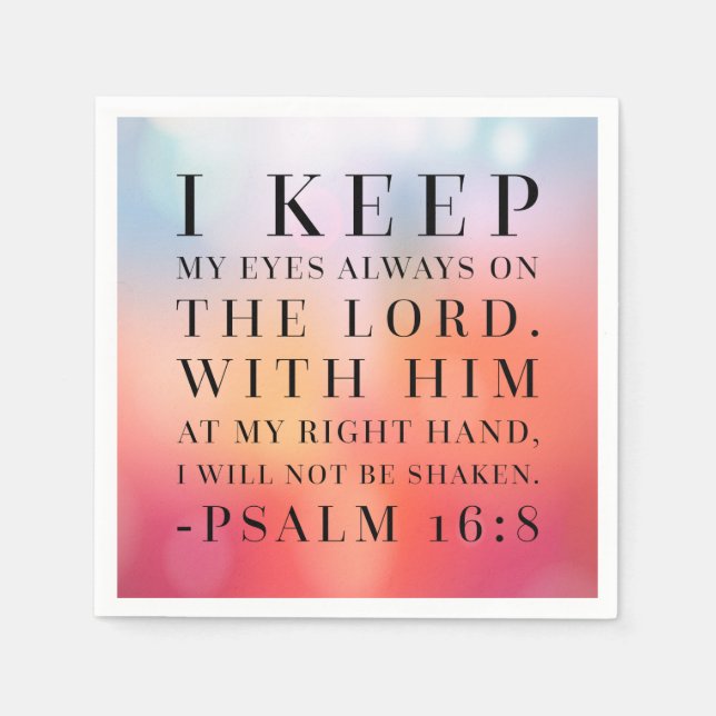 Psalm 16:8 Bibelangebot Serviette (Vorderseite)