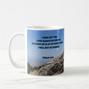 Psalm 16:8 Christliche Verse Kaffeetasse