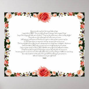 Psalm 16, Bibelverse, Wanddekoration Poster