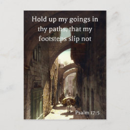 Psalm 17:5 auf einem alten Foto der Via Dolorosa Postkarte