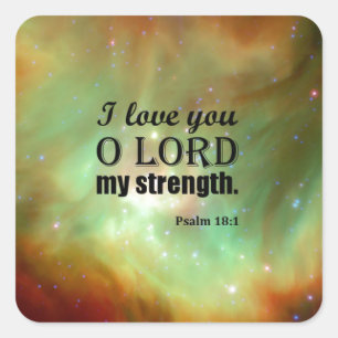 Psalm 18:1 quadratischer aufkleber