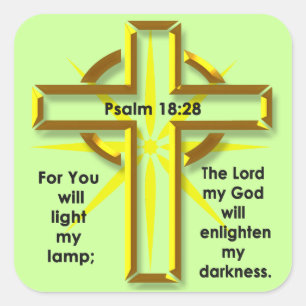 Psalm 18:28 quadratischer aufkleber