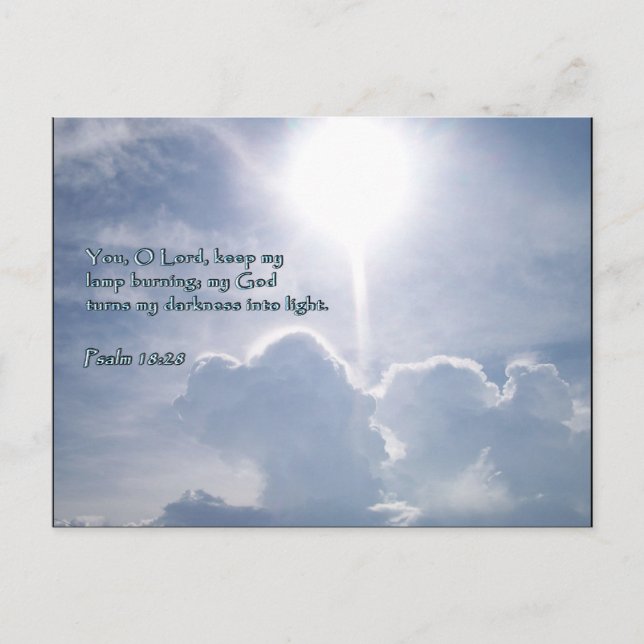 Psalm 18:28 Schleuderwolken Postkarte (Vorderseite)