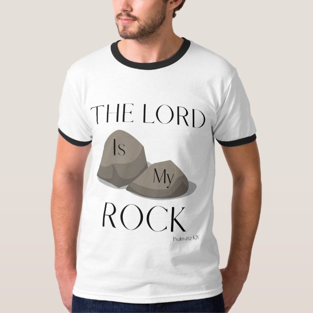 Psalm 18:2 Bibelschrift Zitat KJV Mens Ringer T-Shirt (Vorderseite)