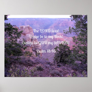 Psalm 18:46 Der Herr lebt! Lob sei zu meinem Rock! Poster