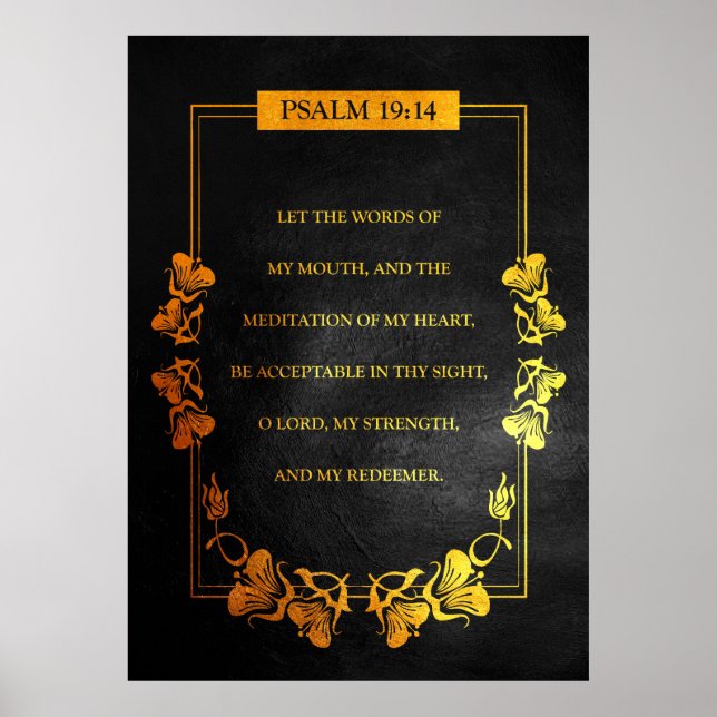 Psalm 19:14 Bibelverse Poster (Vorne)