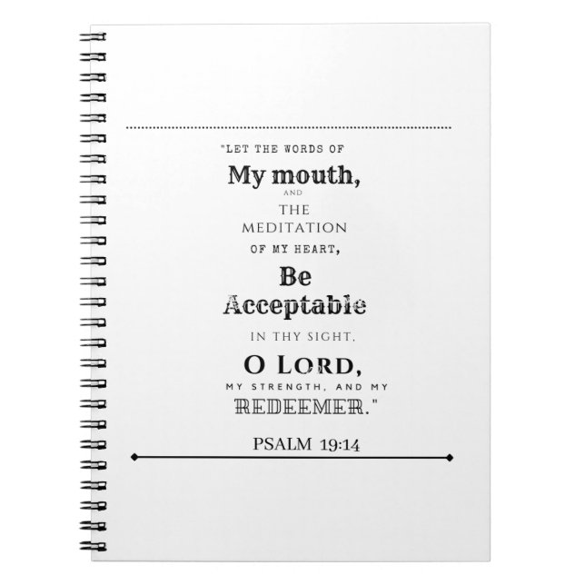 Psalm 19:14 Spiral Foto Notebook Notizblock (Vorderseite)