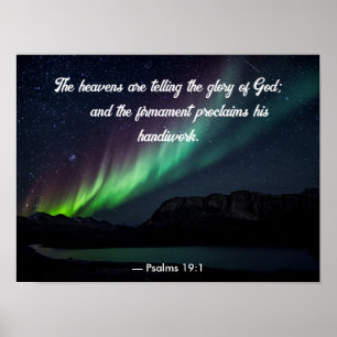 Psalm 19:1 Aurora Borealis und Sterne Poster