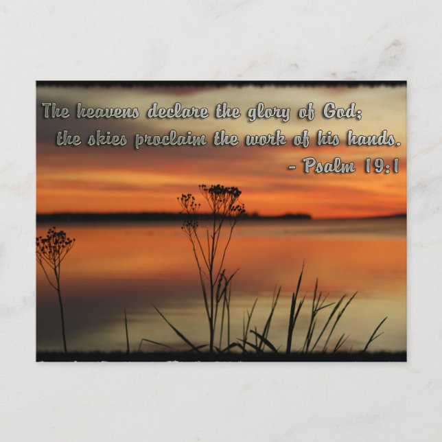 PSALM 19:1 BIBLE SCRIPTURE HEAVENS DEKLARE GLORY POSTKARTE (Vorderseite)