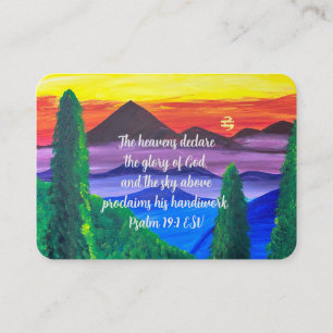 Psalm 19:1 Mountain Scripture Business Card Visitenkarte