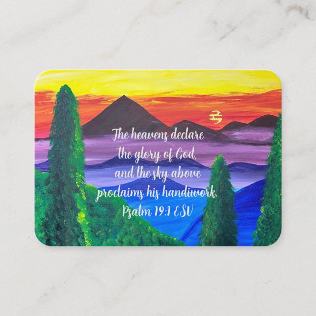 Psalm 19:1 Mountain Scripture Business Card Visitenkarte (Vorderseite)