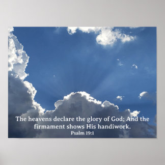 Psalm 19:1 Poster, Der Himmel Erklärt Gottes Herrl Poster