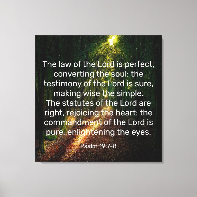 Psalm 19:7-8 Canvas Print Leinwanddruck (Vorderseite)