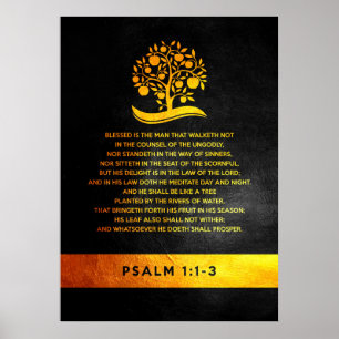 Psalm 1:1-3 Bibelverse Poster