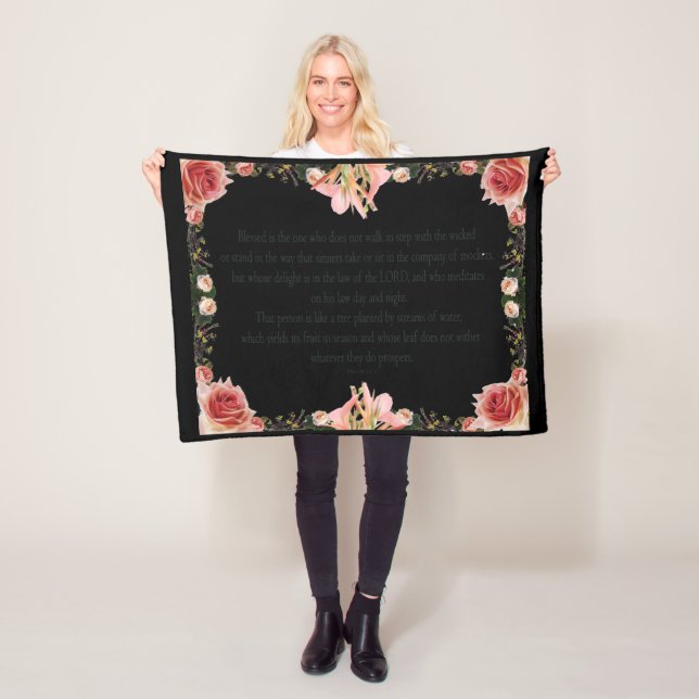 PSALM 1:1-3 Botanic Design Fleecedecke (Beispiel)