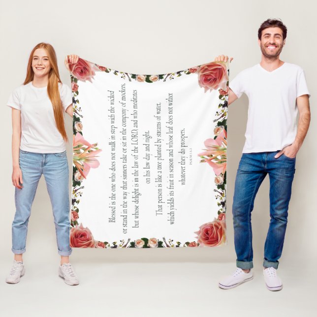 PSALM 1:1-3 Botanic Design Fleecedecke (Beispiel)