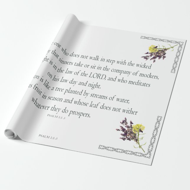 PSALM 1:1-3 Botanic Design Geschenkpapier (Ungerollt)