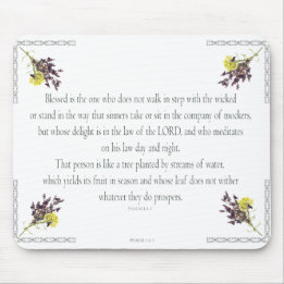 PSALM 1:1-3 Botanic Design Mousepad