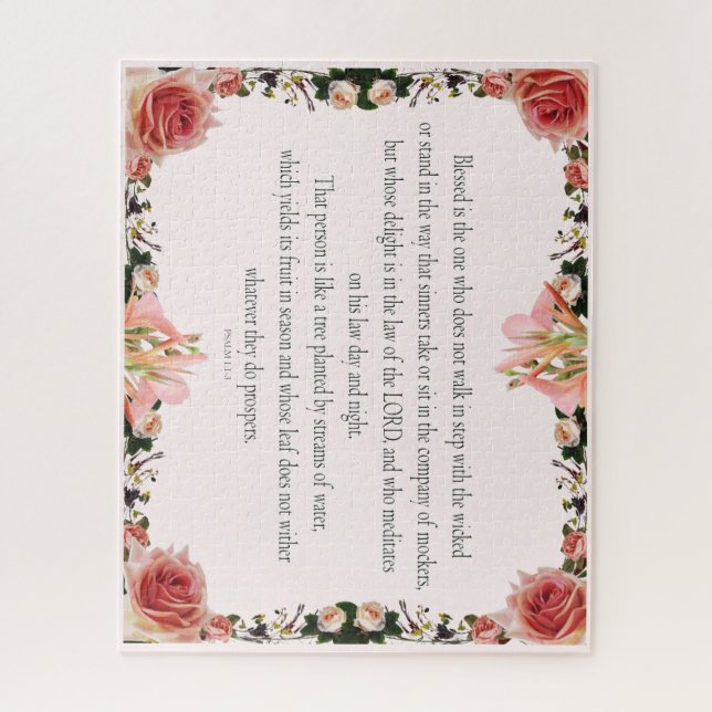 PSALM 1:1-3 Botanic Design Puzzle (Vertikal)