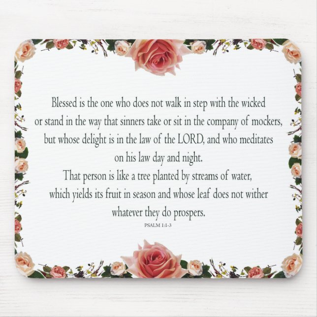 Psalm 1:1-3, gesegnet ist der eine mousepad (Vorne)