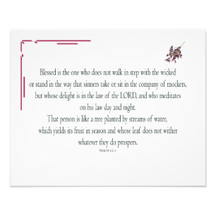 Psalm 1:1-3, gesegnet ist derjenige, der fotodruck