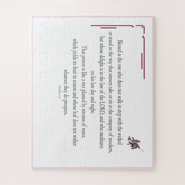 Psalm 1:1-3, gesegnet ist derjenige, der puzzle (Vertikal)