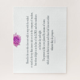 PSALM 1:1-3 mit Lila Blume Puzzle