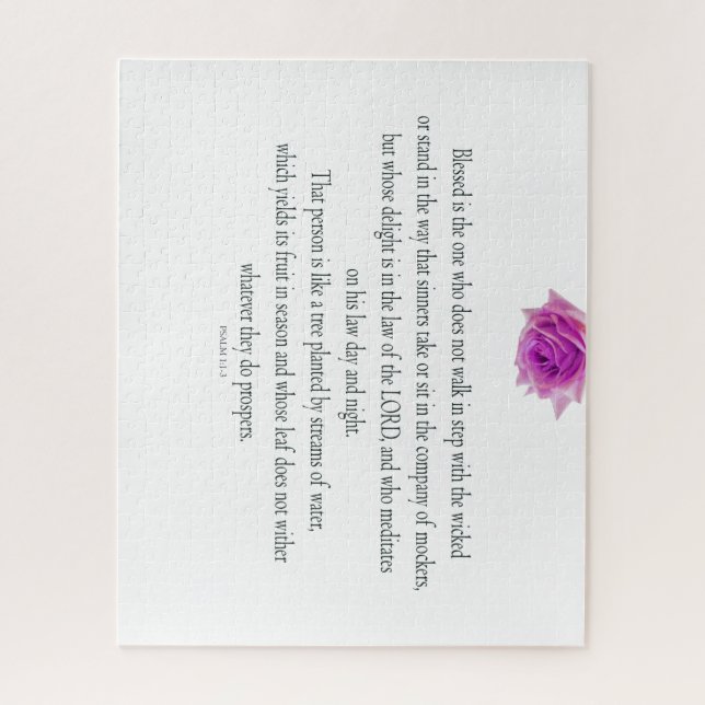PSALM 1:1-3 mit Lila Blume Puzzle (Vertikal)
