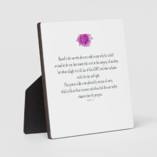 PSALM 1:1-3 mit violetter Blume Fotoplatte