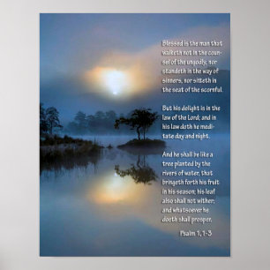 Psalm 1, 1-3 poster