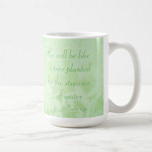 Psalm 1:3 Bäume gepflanzt von Streams Green Paisle Kaffeetasse