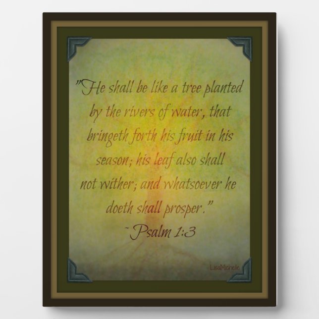 Psalm 1:3 Scripture Plaque Fotoplatte (Vorderseite)