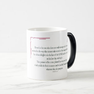 Psalm 1 Art - Gesegnet Recht mit Blumendesign Verwandlungstasse