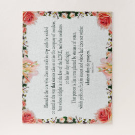 Psalm 1, Blumengrenzen, Öl, gesegnet ist derjenige Puzzle