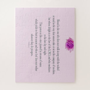 Psalm 1, das Eine nicht segne, rosa Blume Puzzle