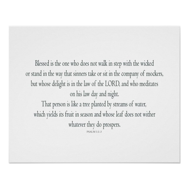 Psalm 1, does not walk in step with the wicked poster (Vorderseite)