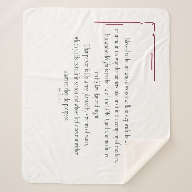 PSALM 1, does not walk in step with the wicked Sherpadecke (Vorderseite)