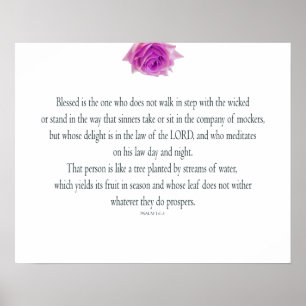 Psalm 1, Flower, Poster
