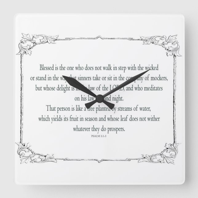 Psalm 1, geht nicht im Einklang mit den Schlechten Quadratische Wanduhr (Vorderseite)