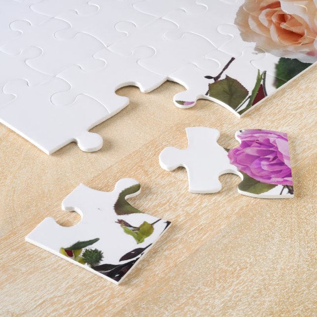 Psalm 1, Im Gesetz des Herrn, Lila Blume Grenze Puzzle (Seite)