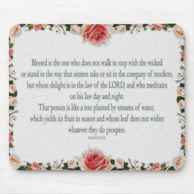 Psalm 1, Law day and Night, Streams of Waters, Mousepad (Vorne)